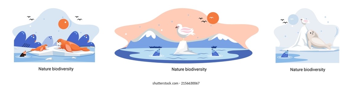 Biodiversity in nature as environment variety of life on Earth planet. Saving wildlife ecosystem metaphor. Protection and care of flora and fauna, eco friendly human activity, many biological species