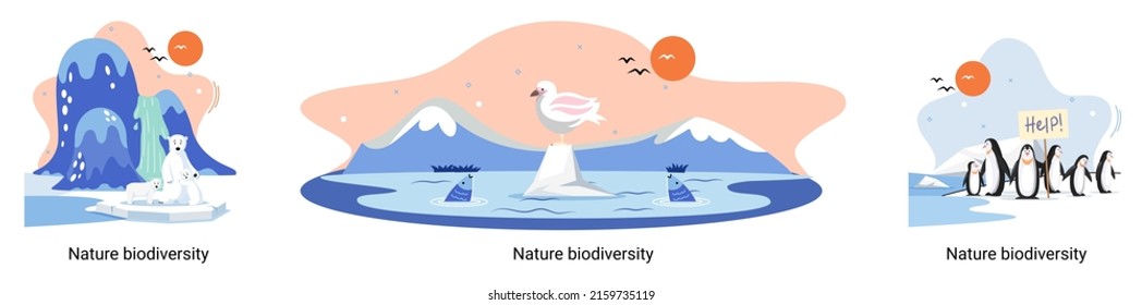 Biodiversity in nature as environment variety of life on Earth planet. Saving wildlife ecosystem metaphor. Protection and care of flora and fauna, eco friendly human activity, many biological species