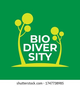 BIODIVERSITY poster design in square composition with green color for environment day event . june 5th 2020
