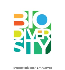 BIODIVERSITY poster design in square composition with green color for environment day event . june 5th 2020