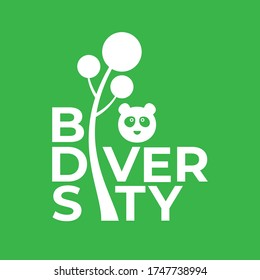 BIODIVERSITY poster design in square composition with green color for environment day event . june 5th 2020