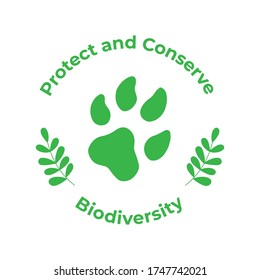 BIODIVERSITY poster design in square composition with green color for environment day event . june 5th 2020