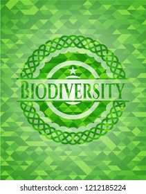 Biodiversity realistic green mosaic emblem