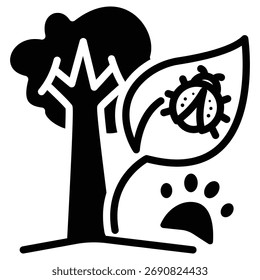 biodiversity web icon in bold style