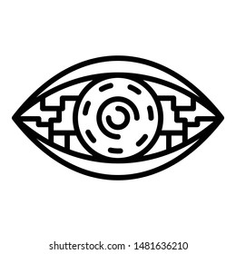 Bioelectronic eye icon. Outline bioelectronic eye vector icon for web design isolated on white background