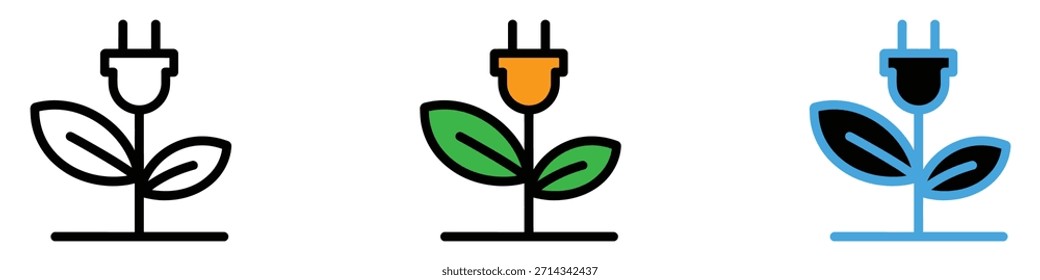 Icono de conversión de bioenergía. Vector de campañas de energía sostenible y conciencia ambiental. Ilustración vectorial.