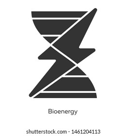 Bioenergy glyph icons set. Biofuel. Organic matter for producing renewable energy. Converting biomass into electricity. Silhouette symbols. Vector isolated illustration