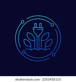 icono de bioenergía, diseño de vector lineal
