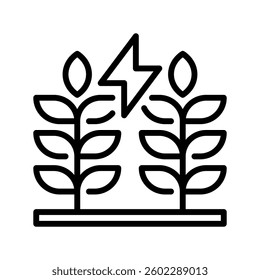 Bioenergy Line Icon, Outline Symbol for Renewable Biomass Energy, Organic Fuel Sources, Sustainable Power, and Green Energy Production. Vector Sign Icon.