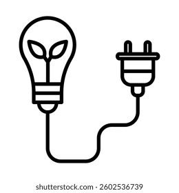 Bioenergy Vector Line Icon Design