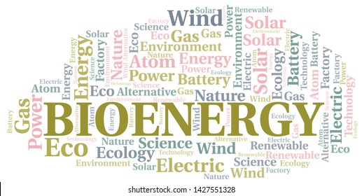 Bioenergy word cloud. Wordcloud made with text only.