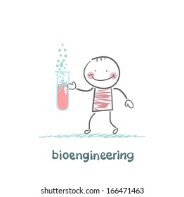 bioengineer holding a test tube