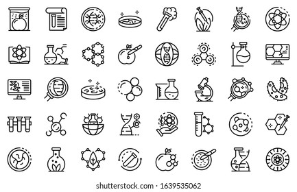 Bioengineer icons set. Outline set of Bioengineer vector icons for web design isolated on white background