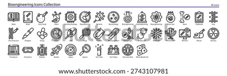 Bioengineering Biotechnology and Genetic Engineering Icons