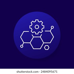 bioengineering and biotechnology icon, line vector