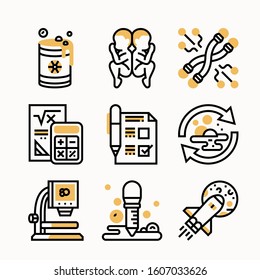 Bioengineering Color icons Pack vector