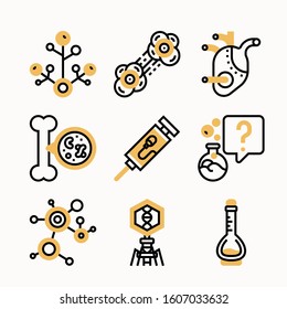 Bioengineering Color icons Pack vector