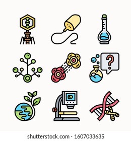 Bioengineering Color icons Pack vector