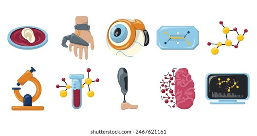 Bioengineering Element Illustration Colelction Set