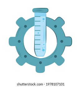 bioengineering gear flask chemical isolated