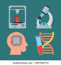 investigación de dna de muestras de tubos de vidrio de bioingeniería