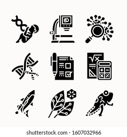 Bioengineering Glyph icons Pack vector