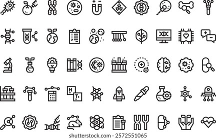 Bioengineering icons High-Quality Vector Icons Collection with Editable Stroke. Ideal for Professional and Creative Projects.