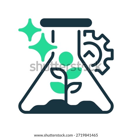 Bioengineering Line Icon, Outline Symbol for Genetic Modification, Plant Research, Lab Cultivation, Biotechnology Growth, and Scientific Innovation. Vector Sign Icon.