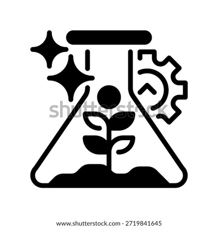 Bioengineering Line Icon, Outline Symbol for Genetic Modification, Plant Research, Lab Cultivation, Biotechnology Growth, and Scientific Innovation. Vector Sign Icon.