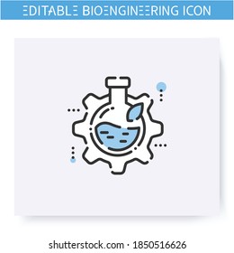 Bioengineering line icon. Science, gmo, genetics, chemistry sign. Biomedical engineering, nanotechnology and medical research innovations concept. Isolated vector illustration. Editable stroke 