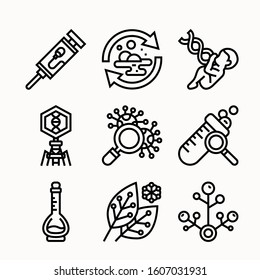 Bioengineering Line icons Pack vector