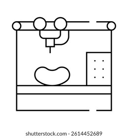 bioengineering printing organs on printer line icon vector. bioengineering printing organs on printer sign. isolated contour symbol black illustration