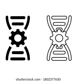 Juego de iconos vectoriales de bioingeniería. colección de signos de ilustraciones de biotecnología. símbolo de agricultura.