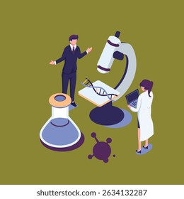 bioethics flat style isometric illustration vector design