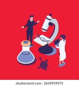 bioethics flat style isometric illustration vector design
