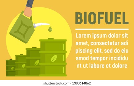 Biofuel barrel concept banner. Flat illustration of biofuel barrel vector concept banner for web design