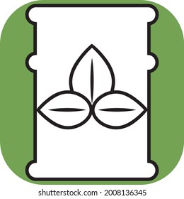 Barril de biocombustible, ilustración, vector sobre fondo blanco.