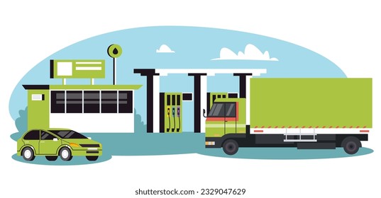 Biofuel bio fuel biological ethanol diesel concept. Vector graphic design illustration
