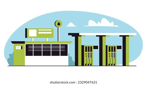 Biofuel bio fuel biological ethanol diesel concept. Vector graphic design illustration
