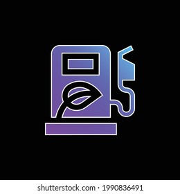 Icono de vector de gradiente azul de biocombustible