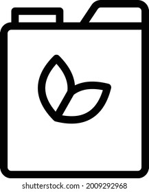 biofuel can vector thin line icon