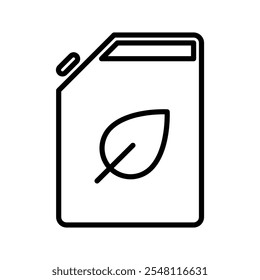 Biofuel canister icon Outline set in black and white color