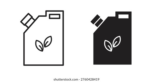 Biofuel canister icon set concept vector graphics for web UI