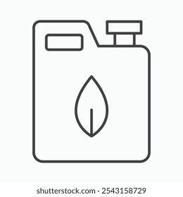 Symbolsatz für Biokraftstoffkanister. Vektorgrafik.