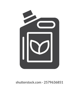 Biofuel canister icon Simple thin line flat symbol