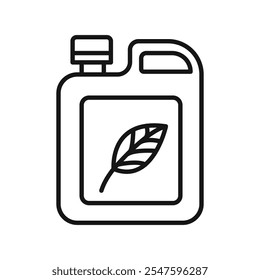 Biofuel canister icon Vector flat thin line illustration
