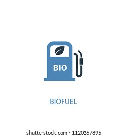 Biofuel concept 2 colored icon. Simple blue element illustration. Biofuel concept symbol design from green energy set. Can be used for web and mobile UI/UX