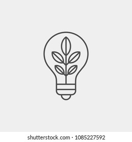 Biofuel flat vector icon. Bulb flat vector icon