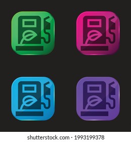 Symbol für vierfarbiges Glas mit Biotreibstoff