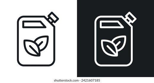 Biofuel Icon Designed in a Line Style on White Background.